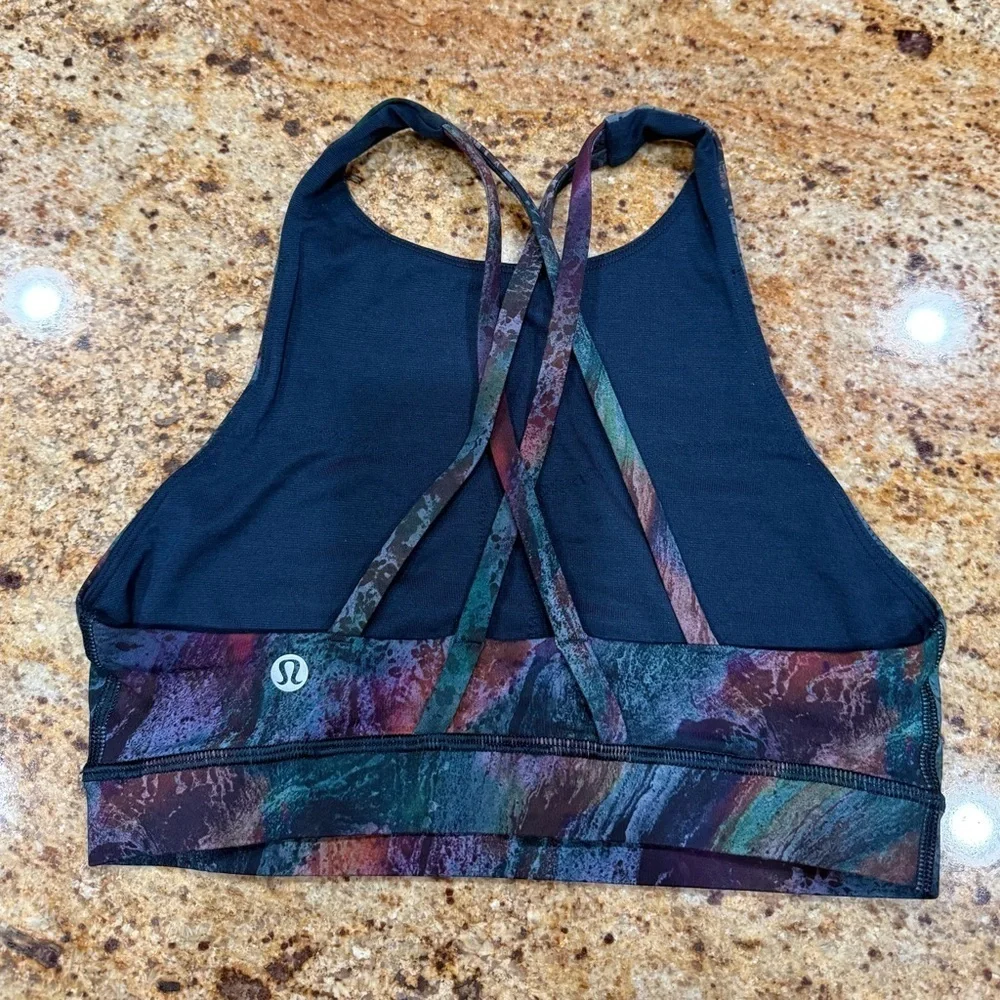 Rare Lululemon Energy Bra High Neck Cosmic Shift Multi Size 4 Special Edition